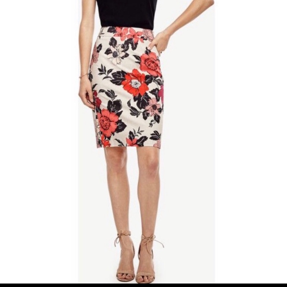 Ann Taylor Floral Pencil Skirt